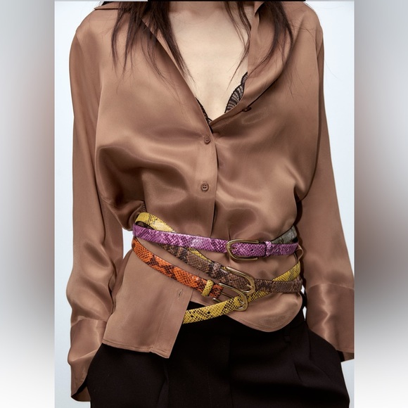 ✨SALE✨ ZARA FAUX SNAKESKIN LEATHER BELT ✨SALE✨